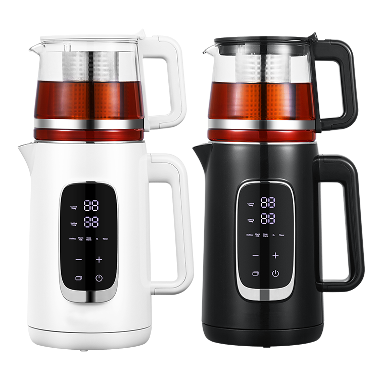 뜨거운 판매 2.6l 2 in 1전기 찻주전자 디지털 주전자 터키어 트레이 세트(온도 조절 포함)