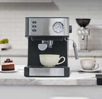 에스프레소 드립 전기 커피 메이커 기계 20Bar 카푸치노 커피 머신, 1.6l 분리형 투명 물 탱크 포함 