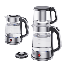 YUEKON 차 주전자 가전 제품 Skd Ckd 러시아 사모바르 필터가있는 전기 유리 차 메이커 세트