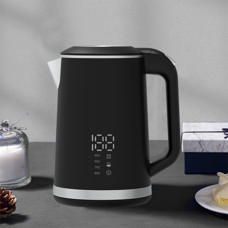가전 ​​​​1.5l 304 식품 등급 스테인레스 스틸 본체 전기 주전자 이중 벽 전기 물 주전자 주전자 