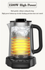 1500W 듀얼 주전자 물 난방 터치 컨트롤 디지털 차 메이커 전기 스틸 스틸 Samovar 터키 차 주전자