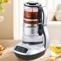 도매 유리 주전자 주전자 2 1 전기 사모바르 주전자 휴대용 주전자 더블 다채로운 제어판 유리 디지털 주전자