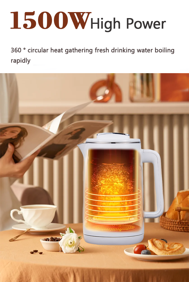 새로운 디자인 차 냄비 디지털 1.5L+1.1L 터키 사모바르 주전자 전기 차 메이커 세트 자동 컬러 스크린 제어판 더블 케틀