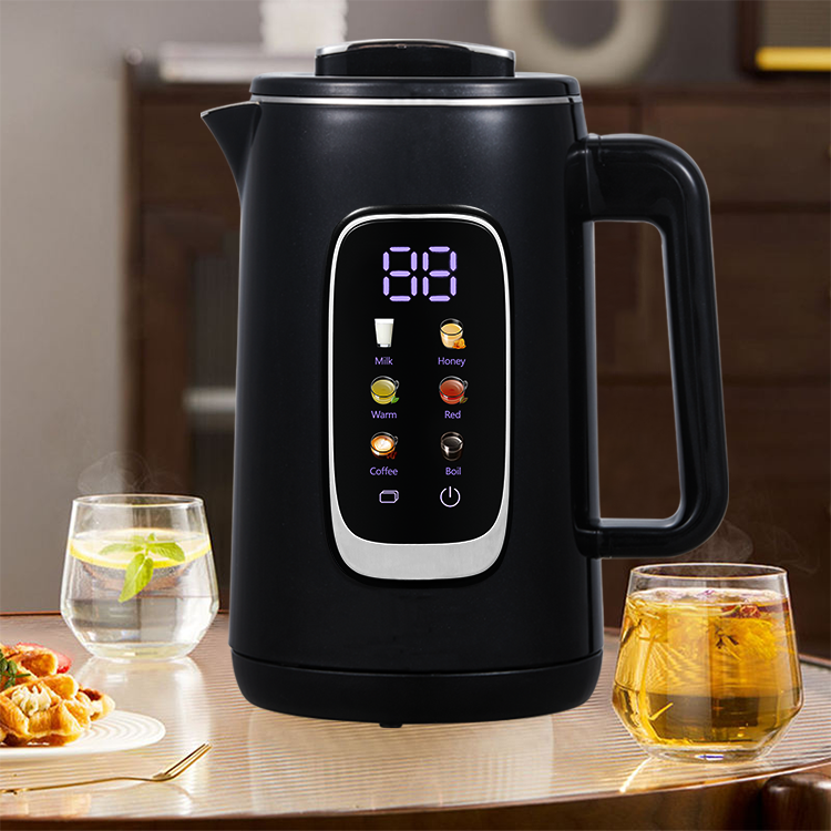 현대 흑인 아랍어 전기 주전자 디지털 2.6L 터키 사모바르 주전자 전기 차 메이커 세트 따뜻한 온도 제어 유지 