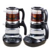 YUEKON 스마트 가전 차 메이커 Samovar 새로운 1.8l + 0.9l 더블 레이어 콜드 터치 스마트 높은 붕규산 유리 차 메이커