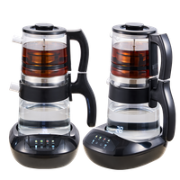 YUEKON 스마트 가전 차 메이커 Samovar 새로운 1.8l + 0.9l 더블 레이어 콜드 터치 스마트 높은 붕규산 유리 차 메이커