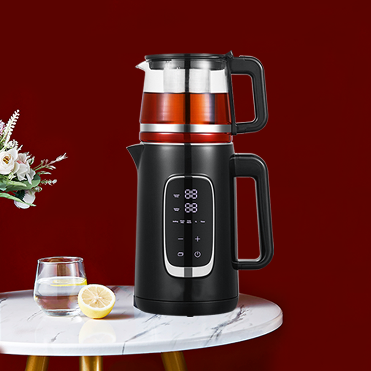 뜨거운 판매 2.6l 2 in 1전기 찻주전자 디지털 주전자 터키어 트레이 세트(온도 조절 포함)