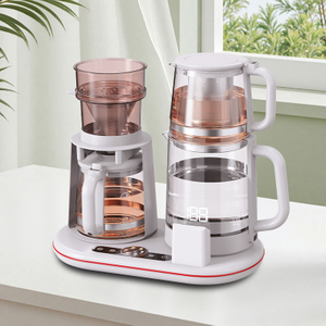 1500W 다기능 유리 주전자 스마트 무선 더블 주전자 전기 주전자 커피 포트 세트 온도 조절 디지털