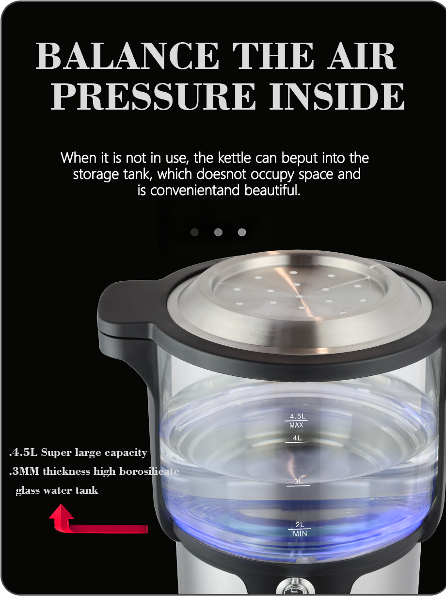 CE/CB 승인 5.6L 용량 대형 사모바르 고 붕소 유리 주전자 따뜻한 기능 유지 이중 보일러 냄비 터키 차 메이커 주전자