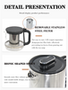 1500W 듀얼 주전자 물 난방 터치 컨트롤 디지털 차 메이커 전기 스틸 스틸 Samovar 터키 차 주전자