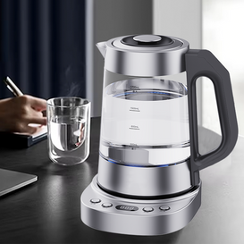 고품질 유지 따뜻한 기능 물 보일러 기계 전기 차 주전자 파란색 LED 표시 등 유리 전기 주전자 주전자