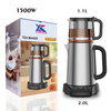 1500W 듀얼 주전자 물 난방 터치 컨트롤 디지털 차 메이커 전기 스틸 스틸 Samovar 터키 차 주전자