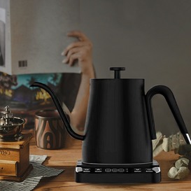 1350W 블랙 디지털 스마트 전기 커피 주전자 위에 부어 커피 차 온도 조절 구즈넥 전기 주전자