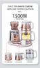 1500W 다기능 유리 주전자 스마트 무선 더블 주전자 전기 주전자 커피 포트 세트 온도 조절 디지털