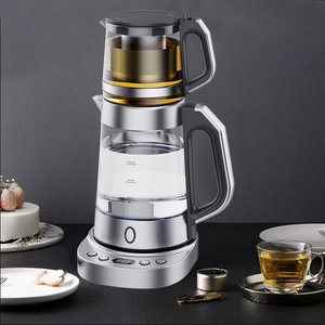 뜨거운 판매 1.7 L 전기 터키어 사모바르 이중 유리 차 메이커 유리 주전자 세트 전기 유리 주전자 