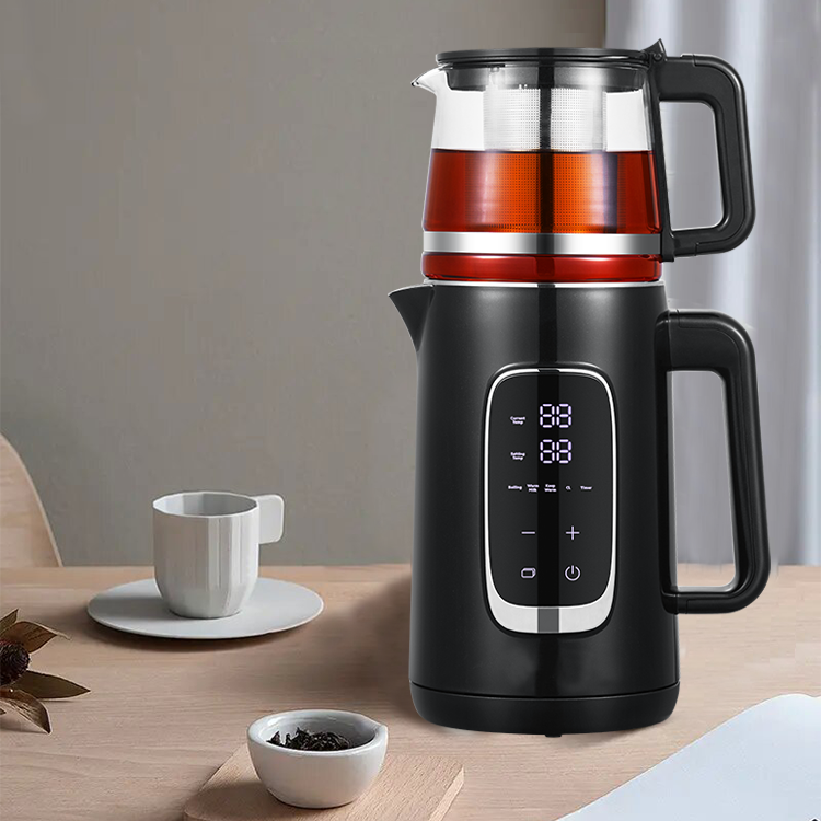 뜨거운 판매 2.6l 2 in 1전기 찻주전자 디지털 주전자 터키어 트레이 세트(온도 조절 포함)