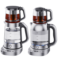 사모바르 전기 물 주전자 디지털 온도 조절 열 보존 유리 주전자 (차 여과기와 유리 뚜껑 포함)