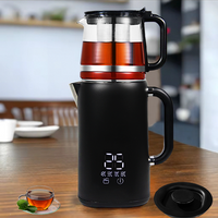 가전 ​​제품 스테인레스 스틸 전기 차 주전자 및 차 주전자 따뜻한 기능을 유지하는 더블 터키 차 메이커 세트