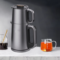  새로운 디자인 가정용 주방 가전 더블 터키 차 메이커 스테인레스 스틸 전기 주전자와 차 주전자