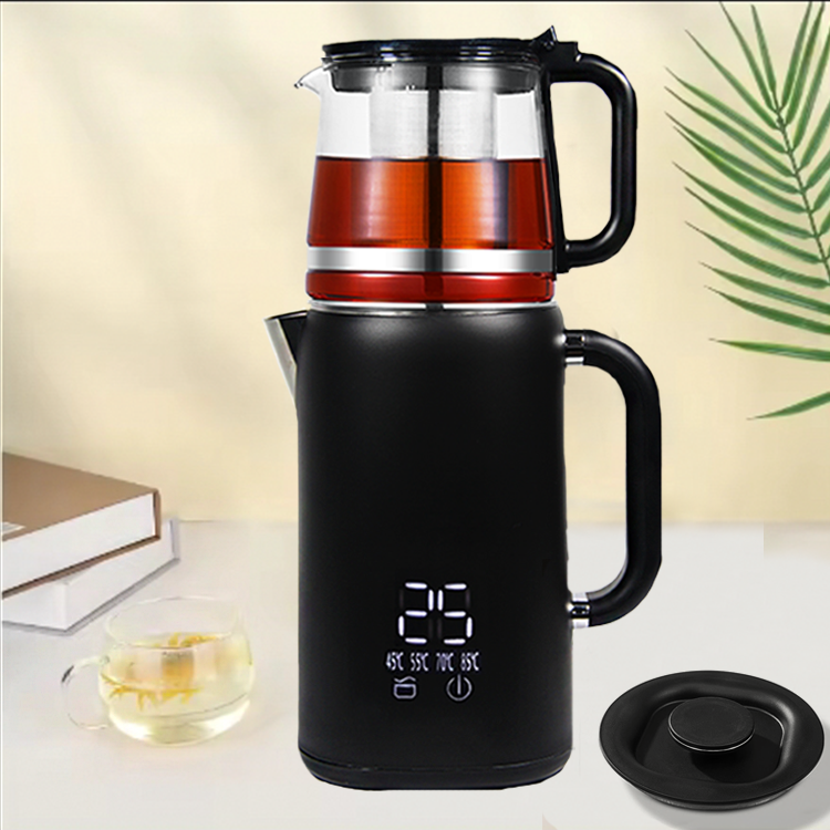 주방 가전 제품 가정용 1.1l 1.7l 급속 보일러 물 커피 주전자 전기 주전자 2 층 유리 차 주전자