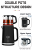 주방 가전 제품 1.5L 주전자+1.1L 찻 주전자 이중 전기 차 메이커 온도 제어 디지털 디스플레이 유리 케틀 하이 티