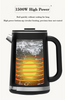 Yuekon 1.5L+1.1L 전자식 주전자 유리 주전자 및 주전자 2 인트 온도 제어 기능이있는 이중 레이어 차 메이커