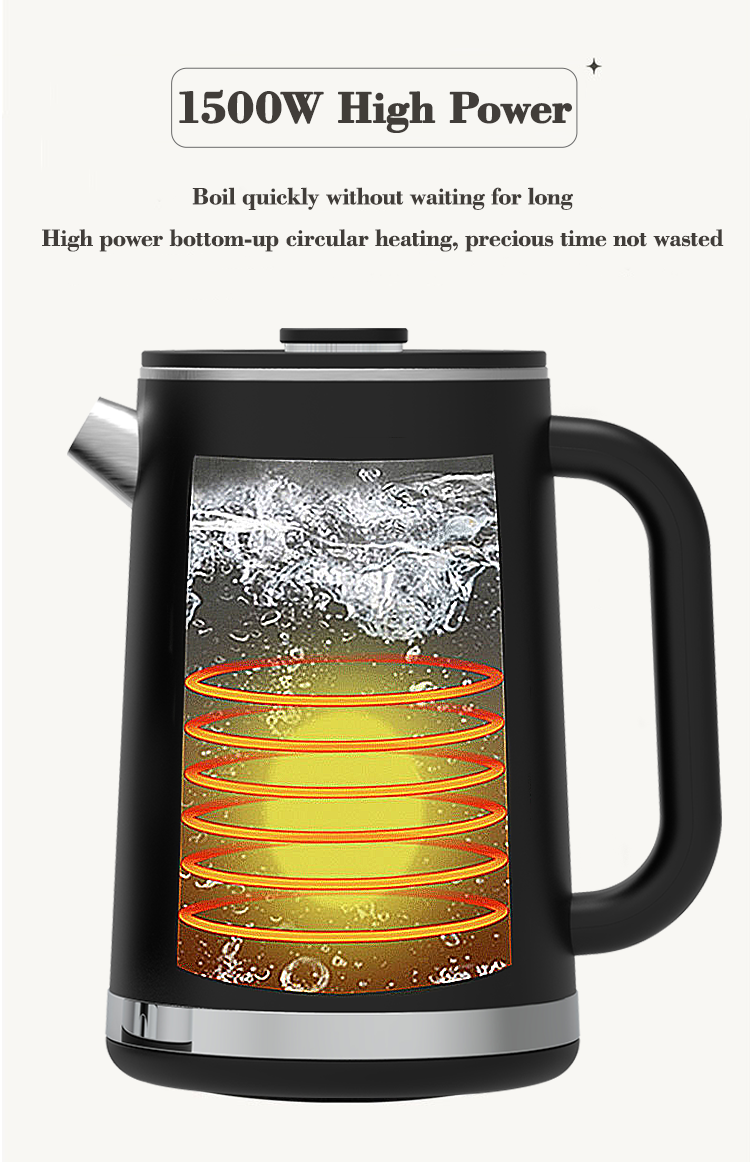 Yuekon 1.5L+1.1L 전자식 주전자 유리 주전자 및 주전자 2 인트 온도 제어 기능이있는 이중 레이어 차 메이커