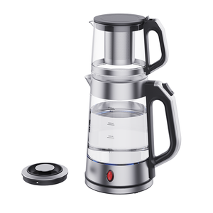  2 In 1 결합된 사모바르 더블 티 메이커 유리 냄비 1.7L+1.0L 유리 본체가 있는 차 주전자 가정용 주방 기기 