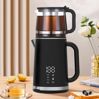 현대적인 1500w 이중 벽 주전자 360도 베이스 1.5l+1.1l 작은 찻주전자가 있는 이중층 지능형 전기 주전자