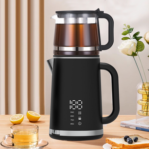 현대적인 1500w 이중 벽 주전자 360도 베이스 1.5l+1.1l 작은 찻주전자가 있는 이중층 지능형 전기 주전자