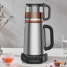1500W 듀얼 주전자 물 난방 터치 컨트롤 디지털 차 메이커 전기 스틸 스틸 Samovar 터키 차 주전자