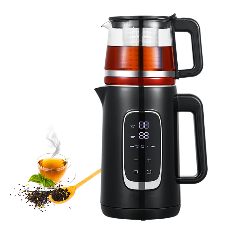 뜨거운 판매 2.6l 2 in 1전기 찻주전자 디지털 주전자 터키어 트레이 세트(온도 조절 포함)