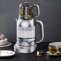 가정용품 전기 차 제작자 온도 조종을 가진 높은 붕규산염 유리 주전자 그리고 차 남비