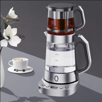 2 1 차 주전자 및 주전자 세트 전기 차 메이커 유리 전기 주전자 유리 찻주전자 세트 